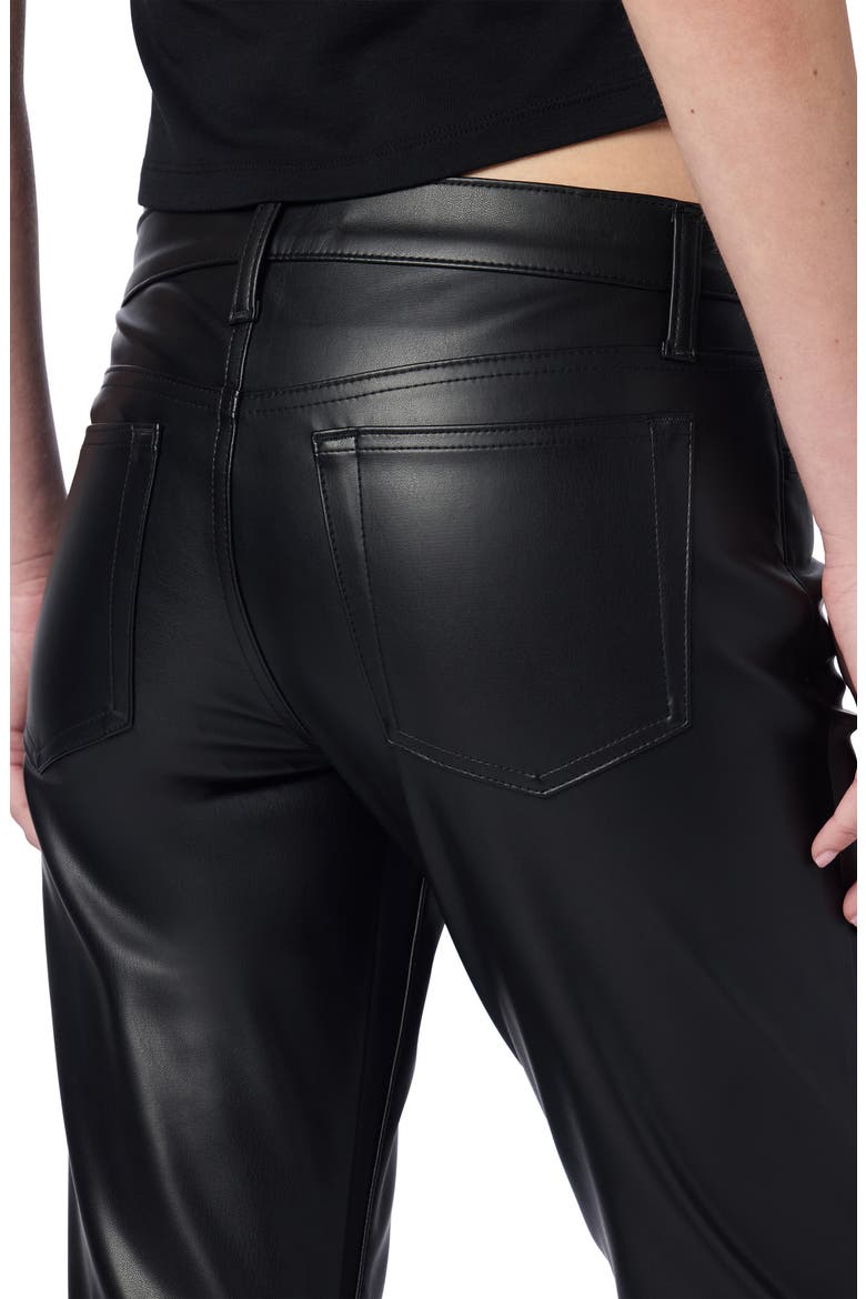 Faux Leather Mid Rise Crop Bootcut Pants, Alternate, color, BLACK
