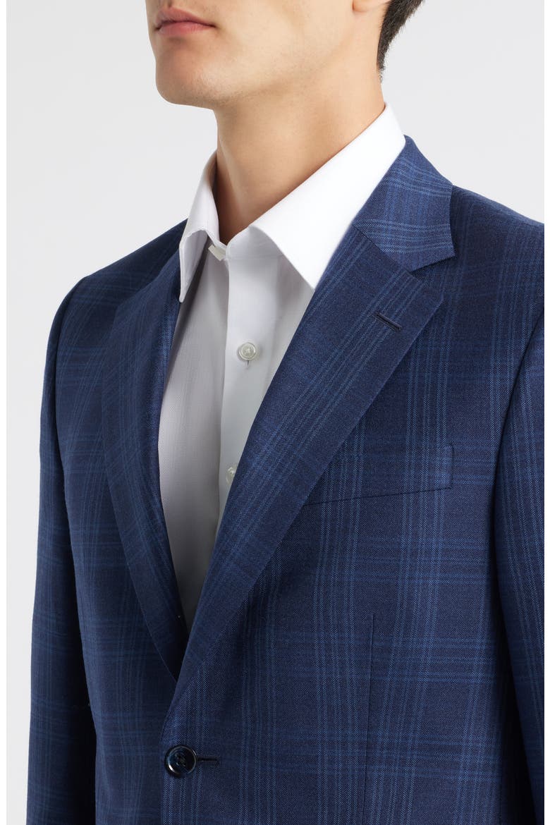 Flynn Classic Fit Blue Plaid Wool Sport Coat, Alternate, color, BLUE