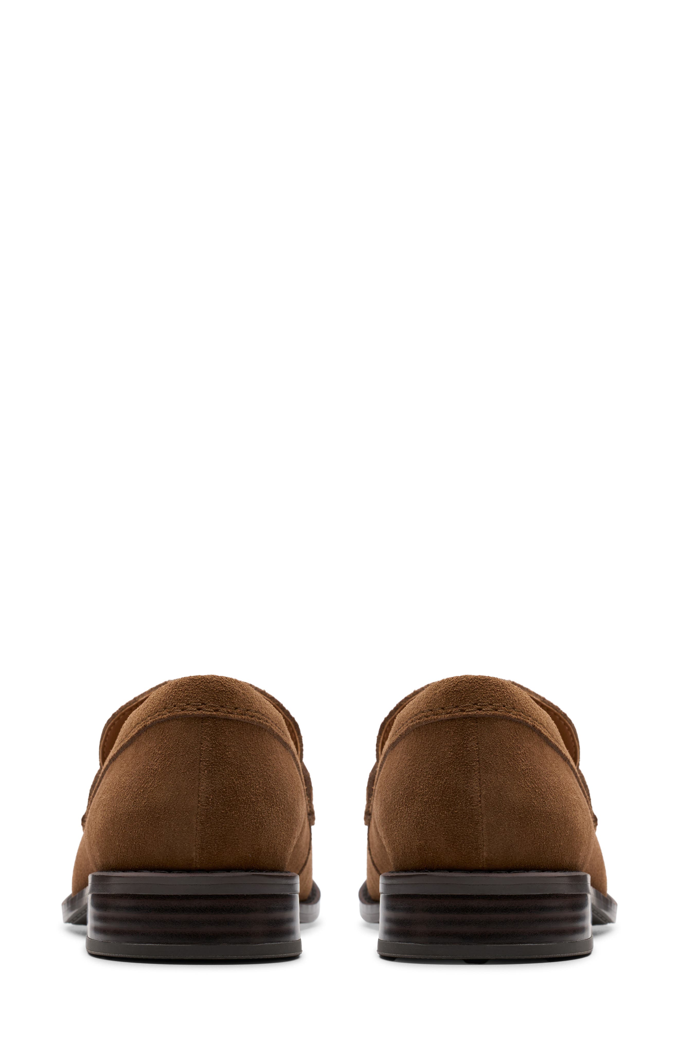 Hana Studded Loafer, Alternate, color, WALNUT SUEDE