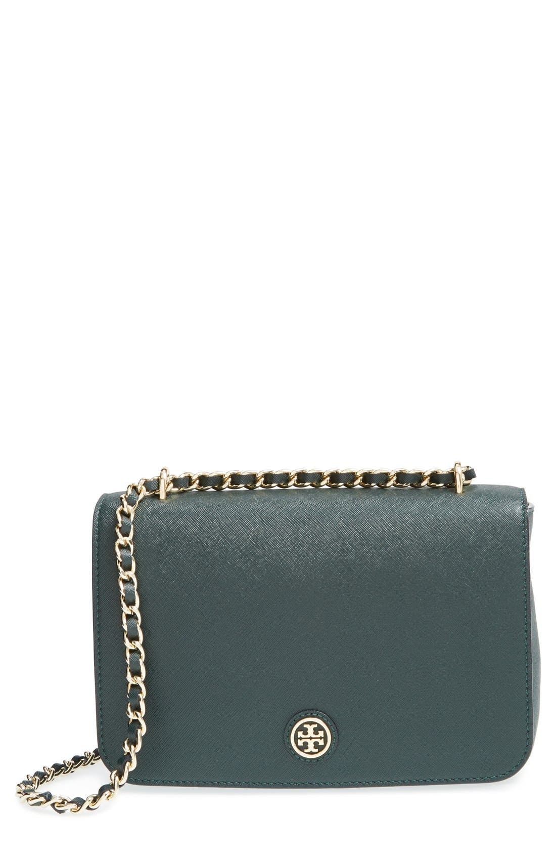 'Robinson' Saffiano Leather Shoulder Bag, Main, color, JITNEY GREEN
