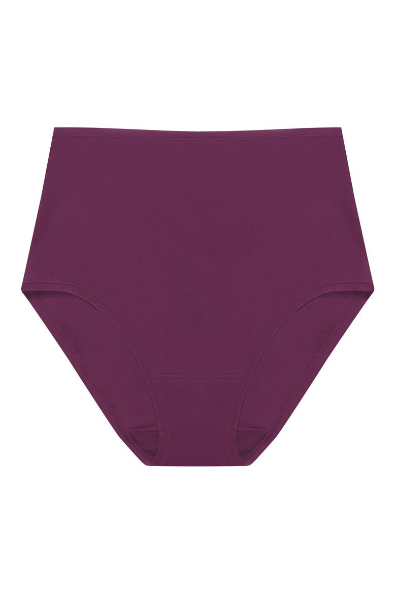 Bliss Bare Cotton High Waist Briefs, Alternate, color, PINOT NOIR