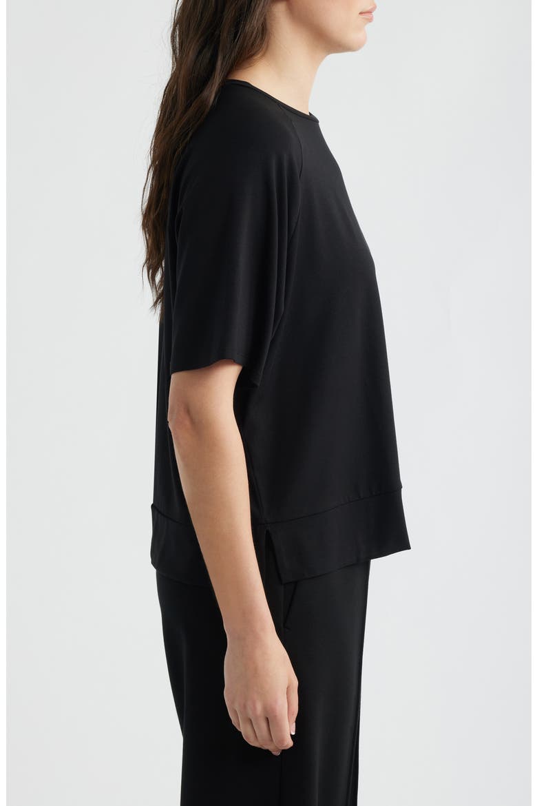 Short Sleeve Crewneck Top, Alternate, color, BLACK