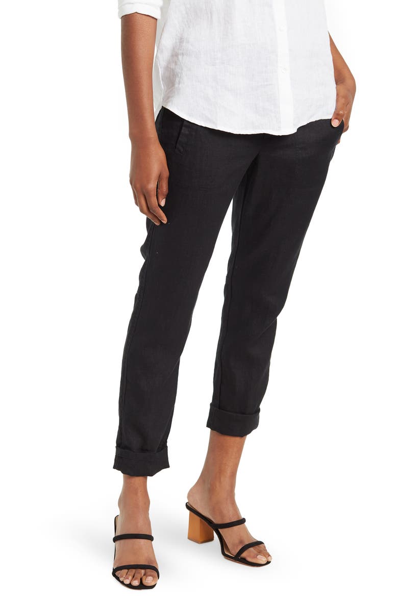 James Perse Solid Linen Drawstring Pants, Main, color, 
