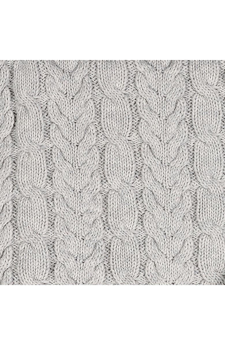 Hope & Henry 0 Organic Cable Knit Baby Blanket Unisex, Alternate, color, Light Gray Heather Cable