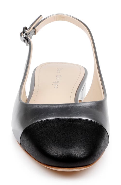 Dee Ocleppo Mumbai Slingback Cap Toe Flat In Silver/black