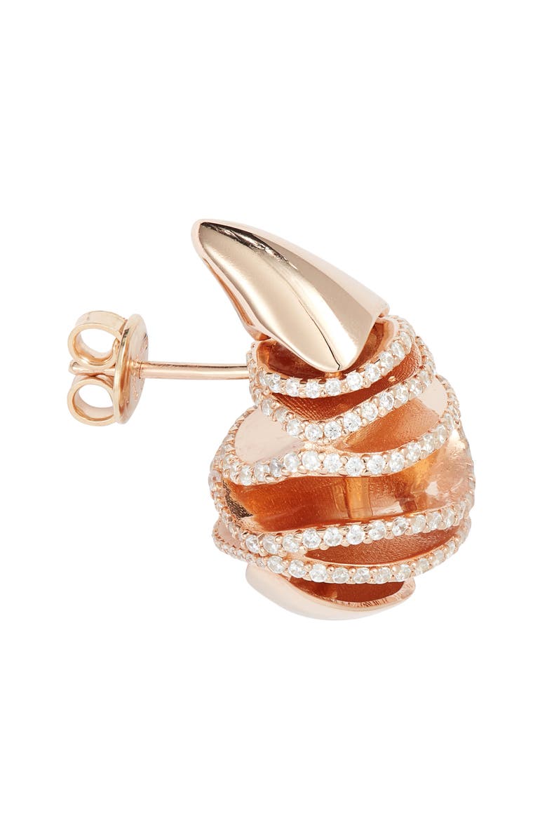 Bottega Veneta Sardine Stud Earrings, Alternate, color, Rose Gold