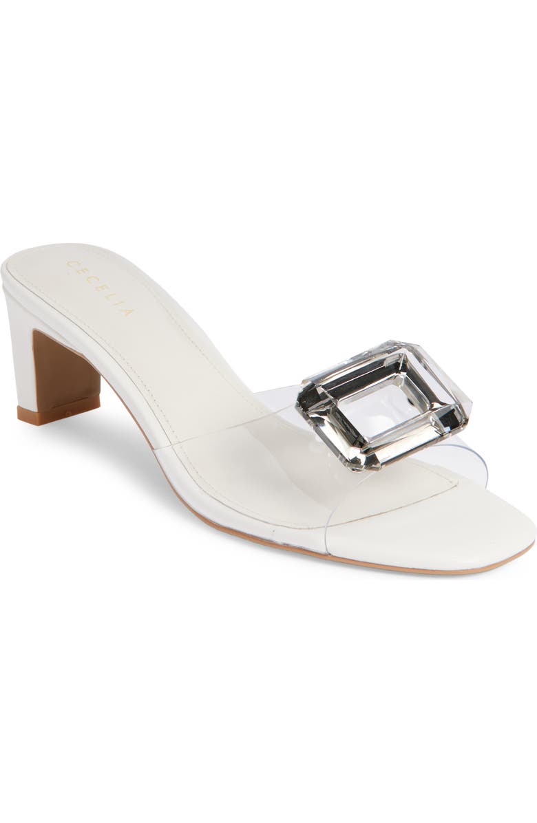 Cecelia New York Park Avenue Jewel Detail Sandal, Main, color, Alabaster