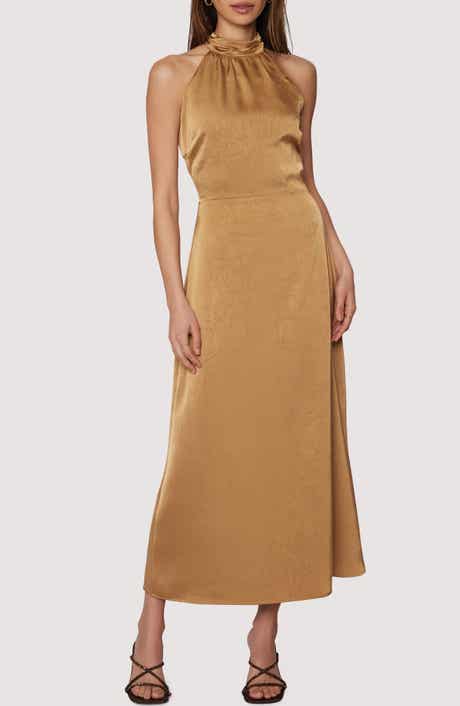Starlit Sleeveless Satin Maxi Dress
