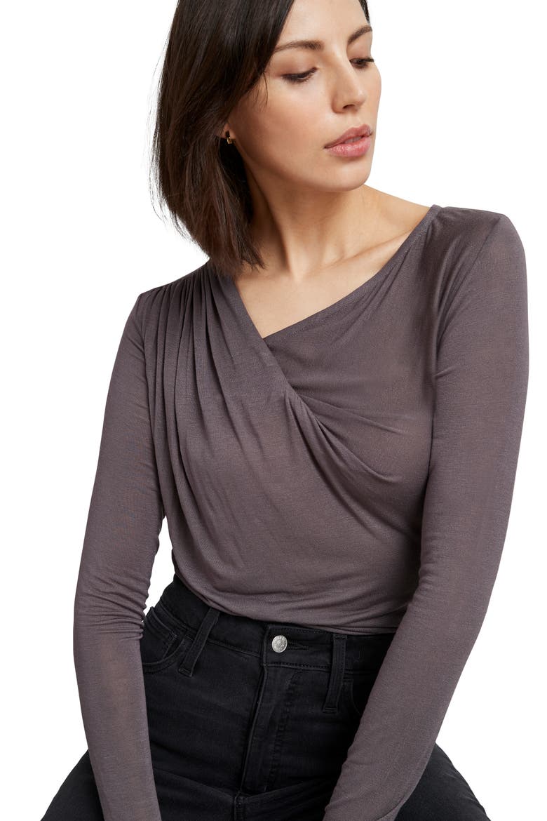 Brooklyn Twist Long Sleeve Top, Alternate, color, ANTHRACITE