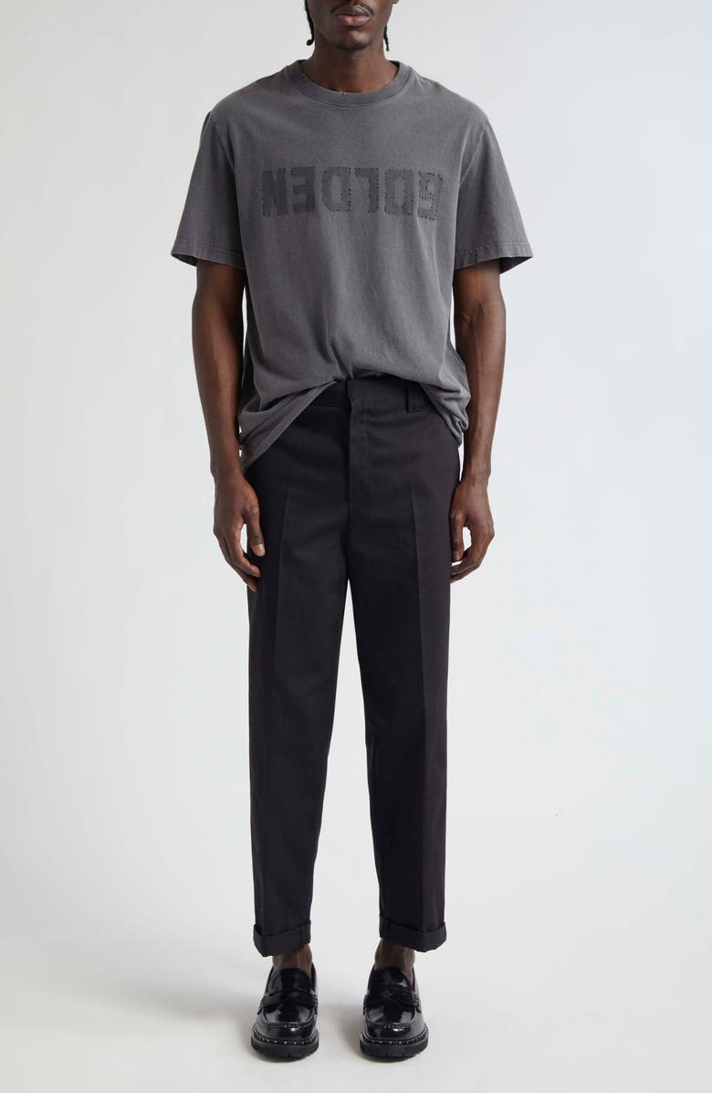 Golden Goose Distressed Upside Down Logo Cotton Graphic Tee, Alternate, color, Anthracite