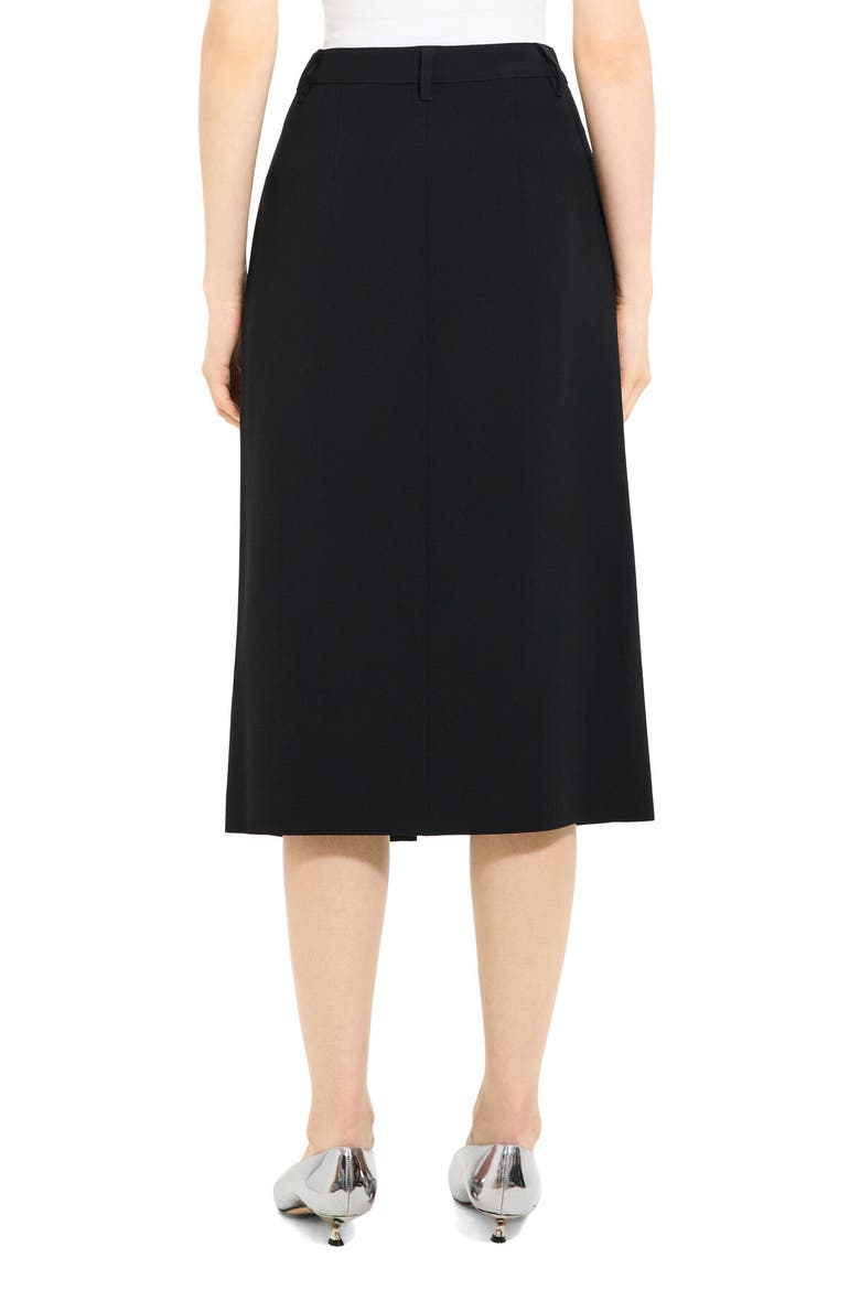 Front Vent A-Line Skirt, Alternate, color, BLACK