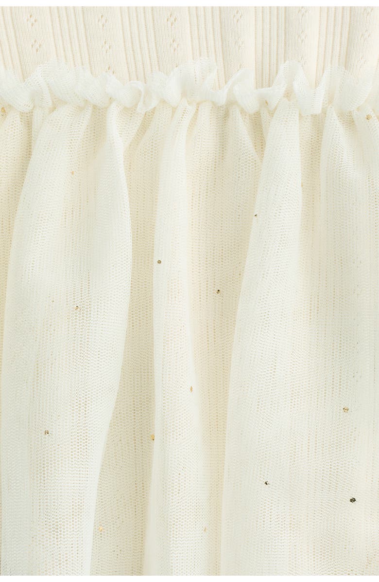 H&M Tulle-skirt Bodysuit Dress, Alternate, color, Cream