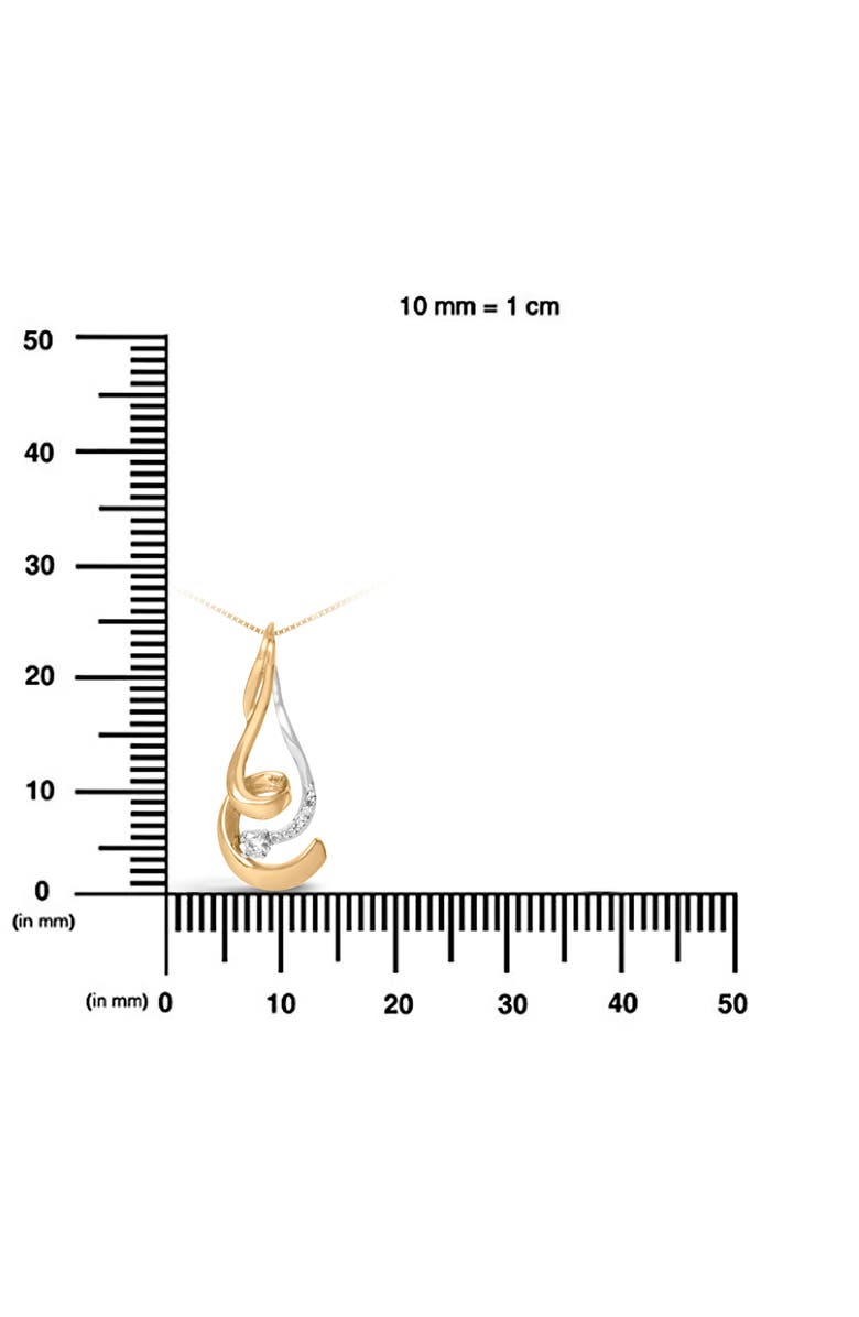 Haus of Brilliance Espira 10K Two-Tone Gold 1/10 cttw Round Cut Diamond Swirl Pendant Necklace, Alternate, color, Yellow