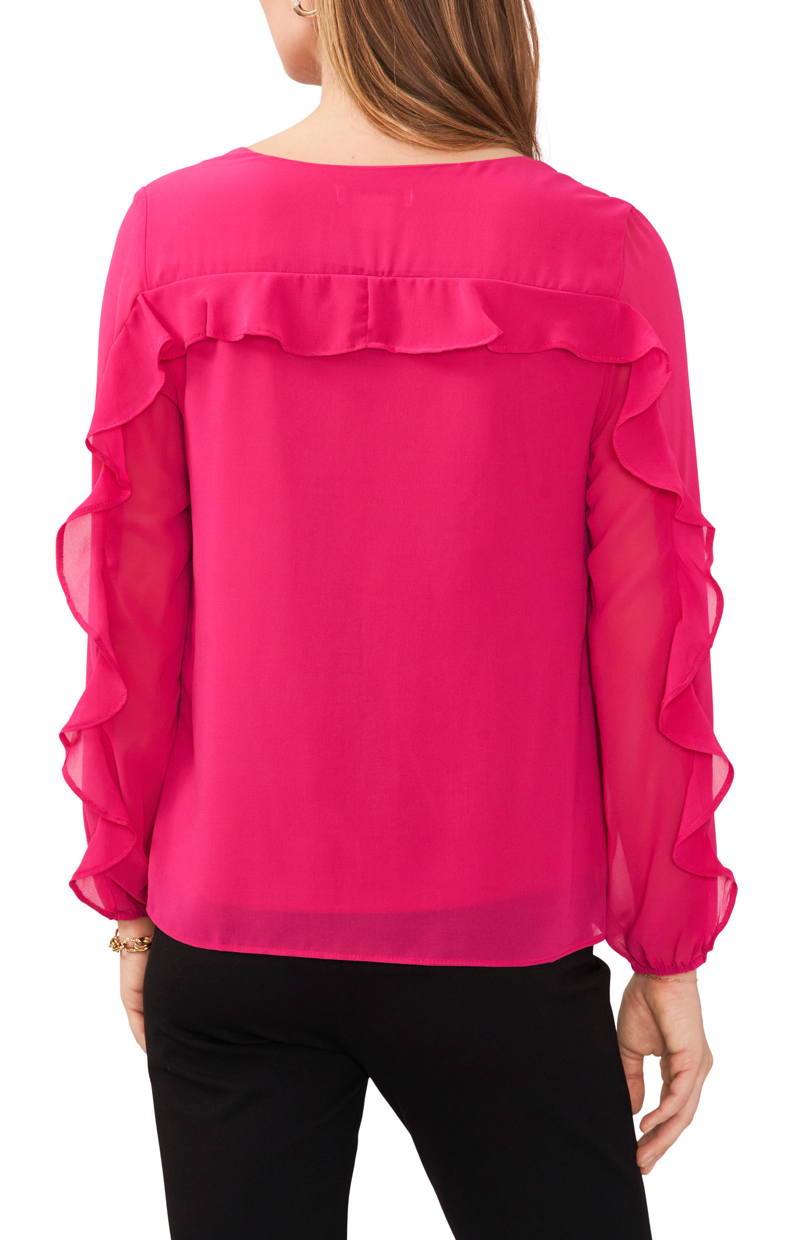 Ruffle Sleeve V-Neck Blouse - image 4