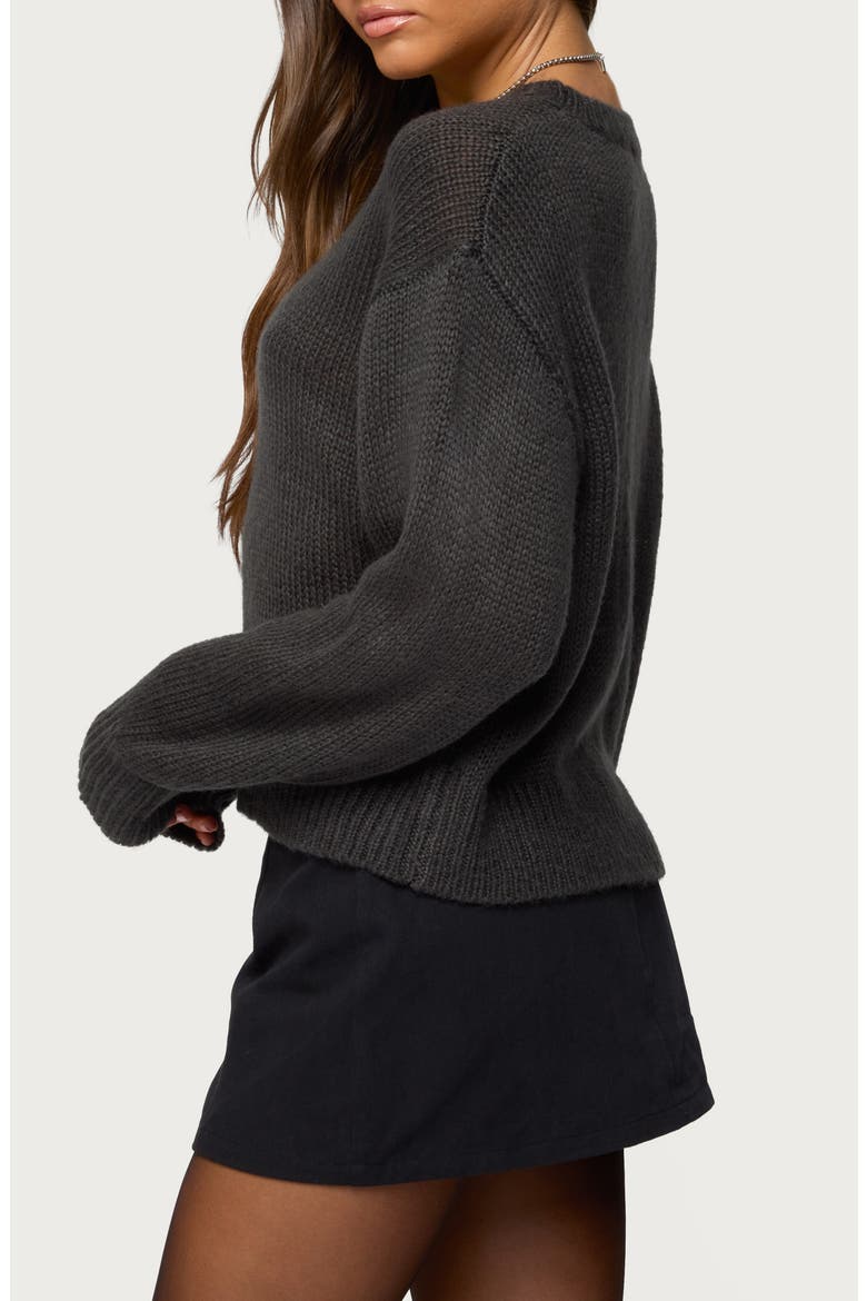 Kyrah Oversize Crewneck Sweater, Alternate, color, DARK-GRAY