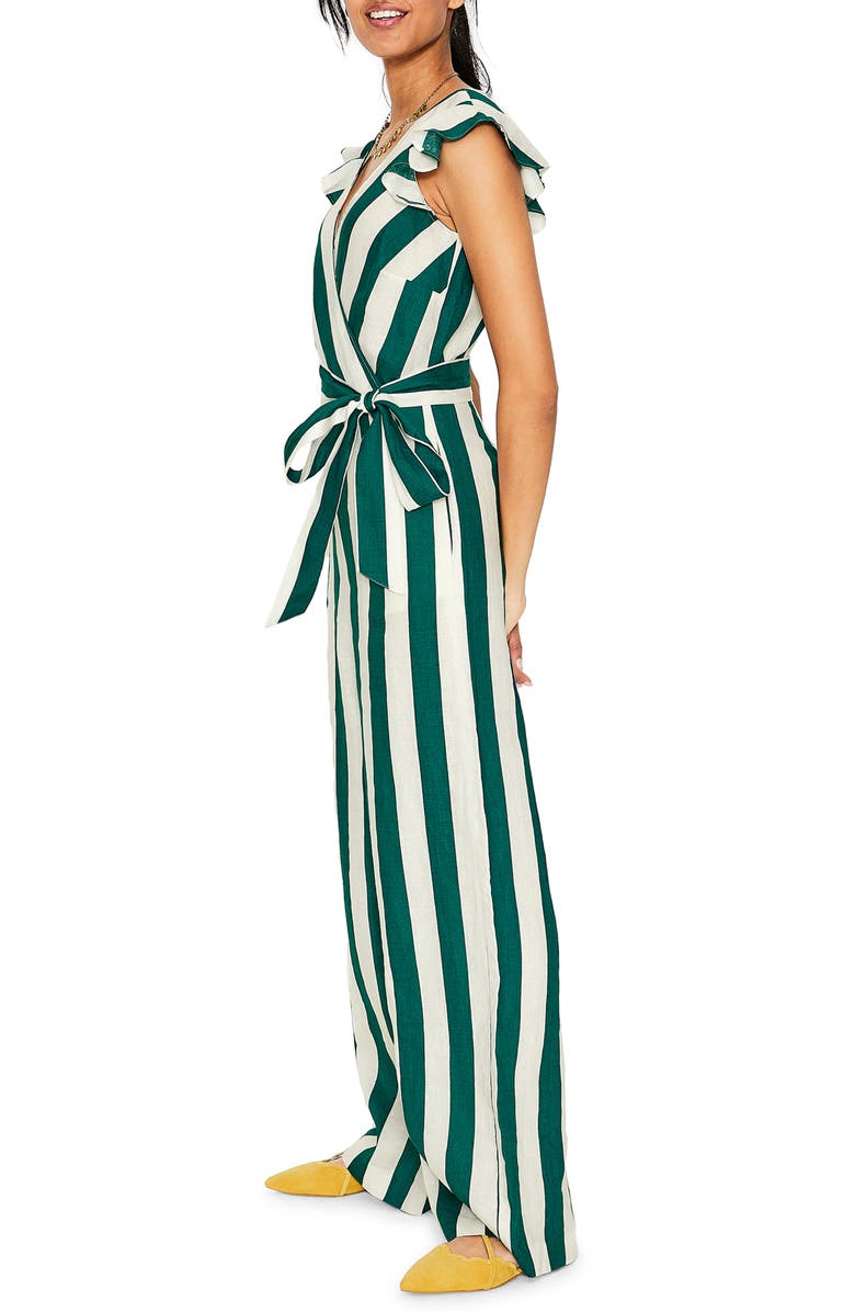 Boden Mila Stripe Linen Jumpsuit, Alternate, color, 