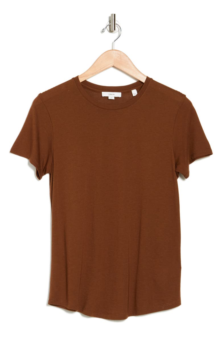 Vince Crewneck Shirt Tail T-Shirt, Alternate, color, 