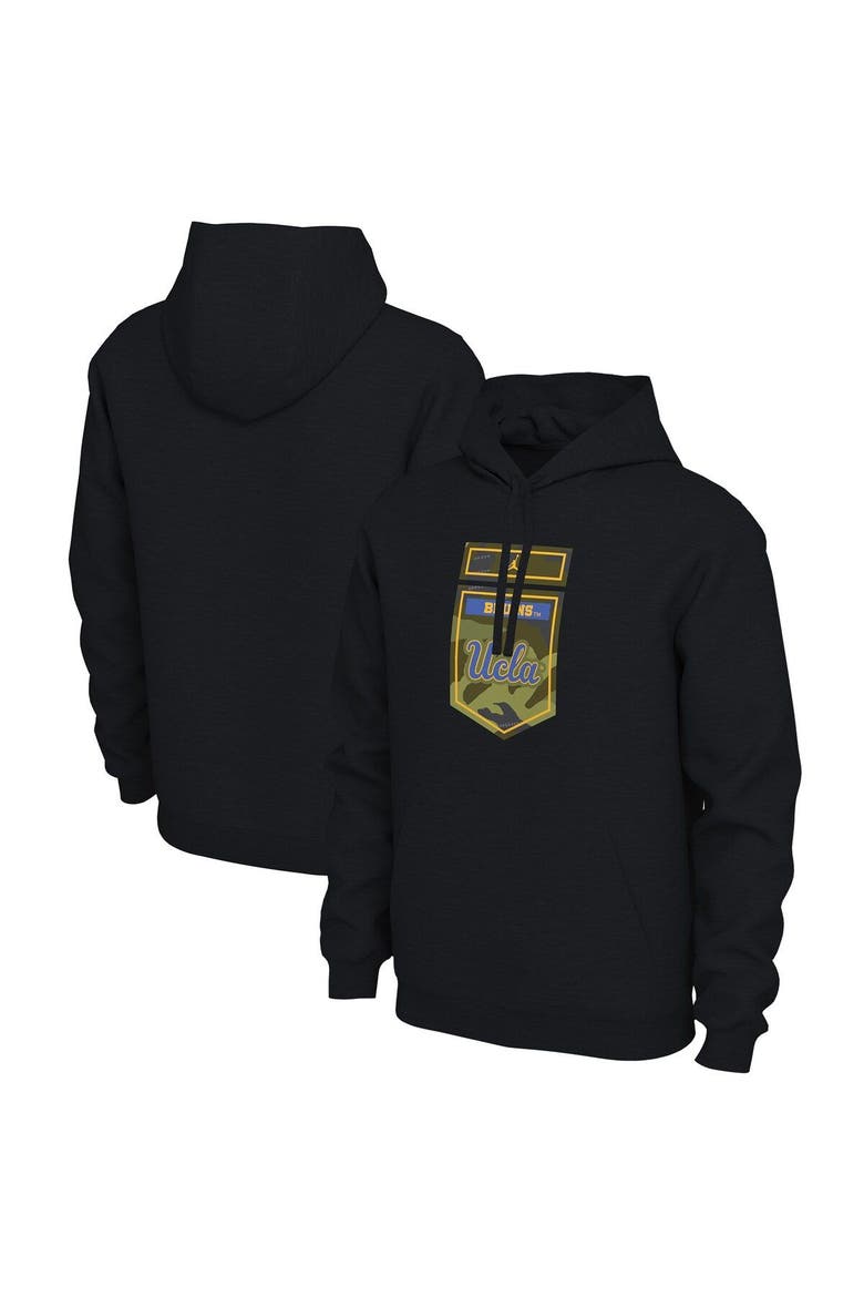 Men's Jordan Brand Black UCLA Bruins Veterans Camo Pullover Hoodie, Main, color, Black