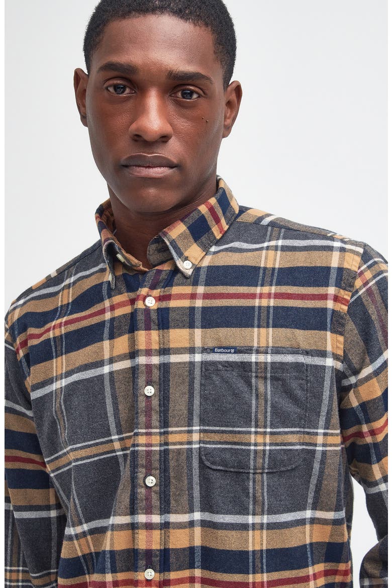 Ronan Tailored Fit Check Button-Down Shirt, Alternate, color, GREY MARL