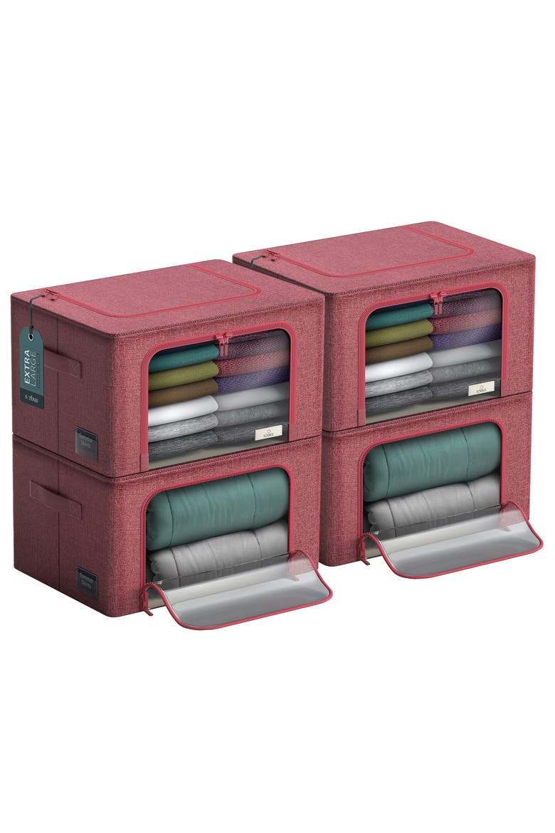 Small Window Storage Box - Set of 2 - Pink, Alternate, color, PINK