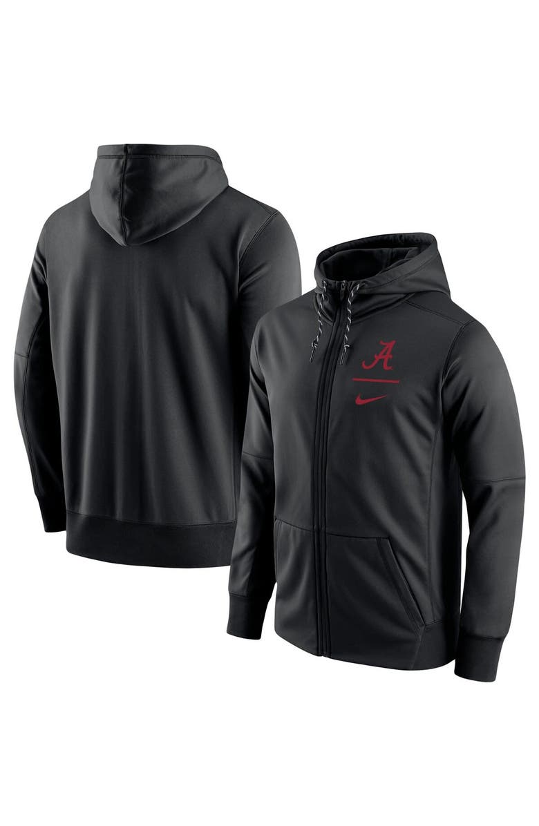 Nike Men's Nike Black Alabama Crimson Tide Logo Stack Performance Full-Zip Hoodie, Main, color, 