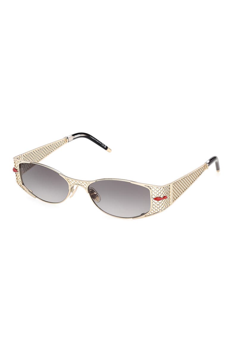 55mm Gradient Oval Sunglasses, Alternate, color, GOLD / CRYSTAL BLACK / ZEISS