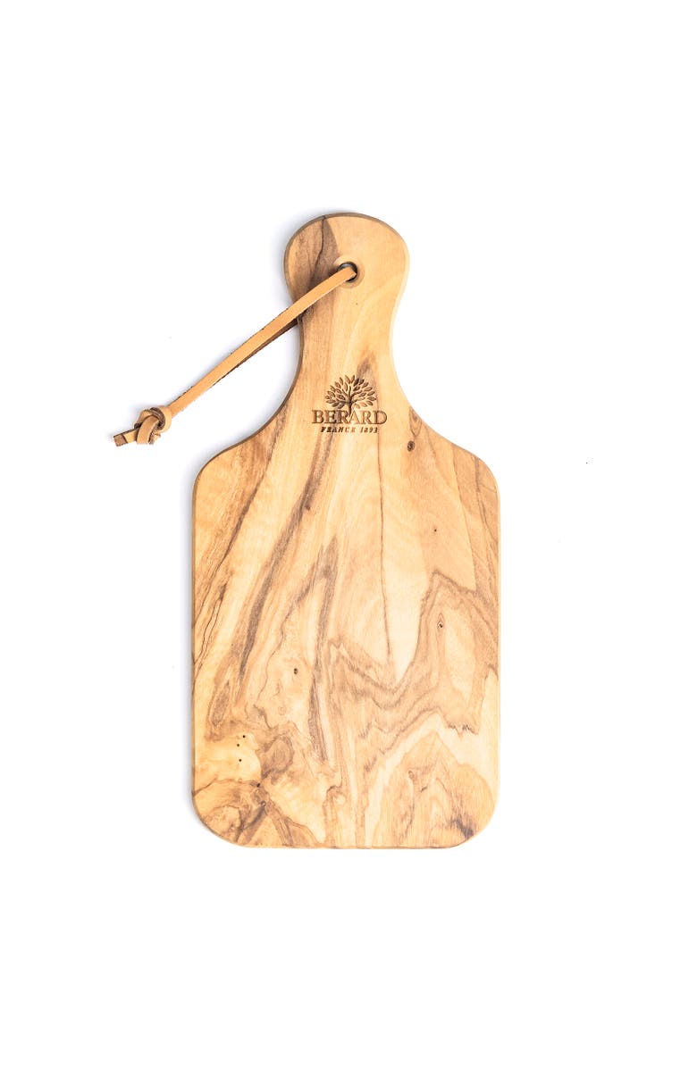 Berard Olivewood Handcrafted 8-Inch Cutting Board with Handle, Alternate, color, Brown