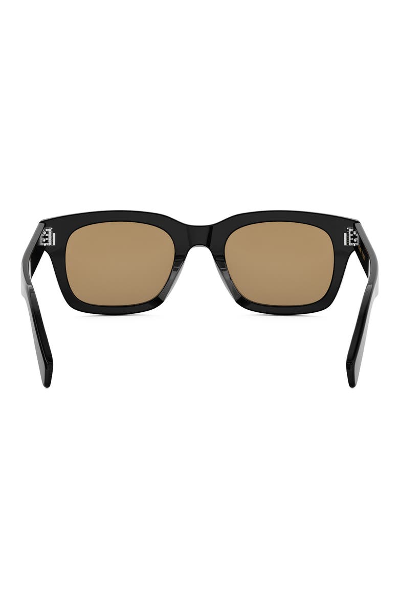 Bold 3 Dots 50mm Square Sunglasses, Alternate, color, SHINY BLACK / ROVIEX