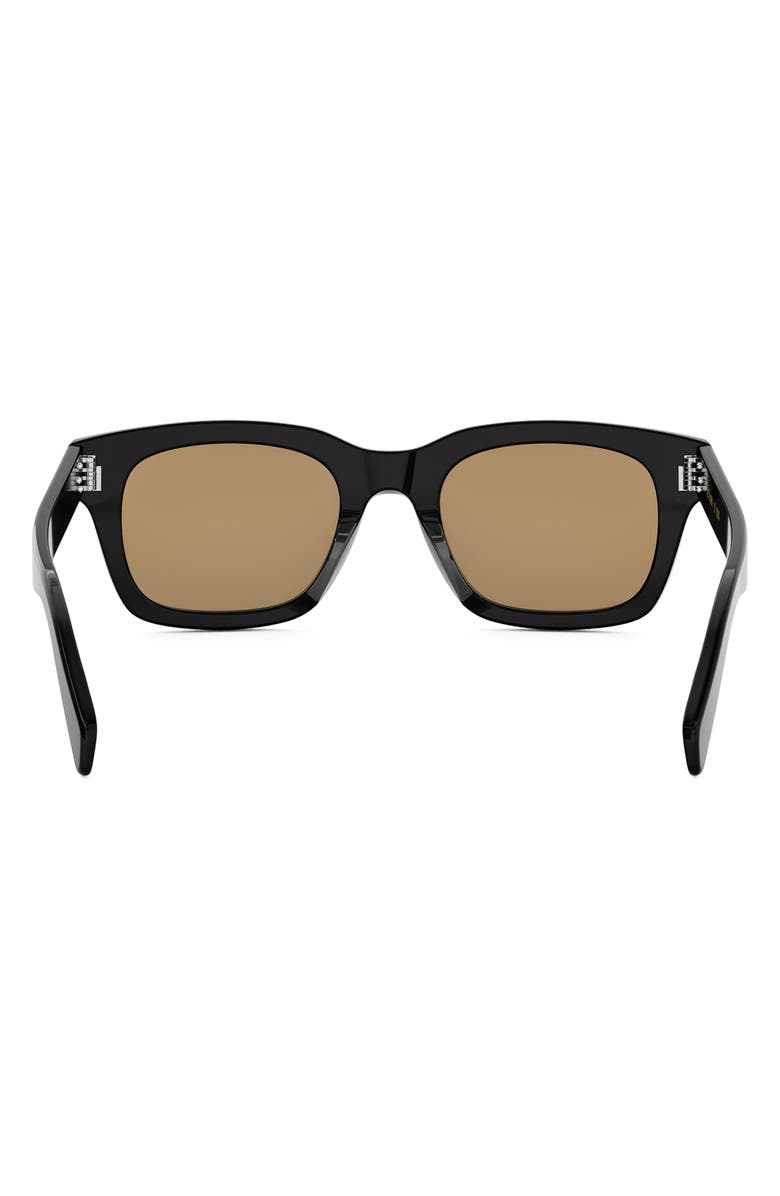 CELINE Bold 3 Dots 50mm Square Sunglasses, Alternate, color, Shiny Black / Roviex