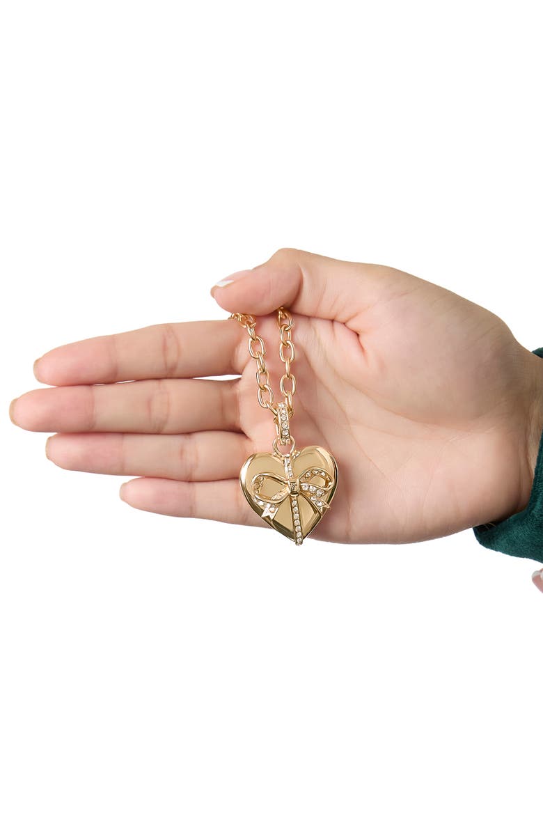 Juicy Couture Gold-Tone Heart Charm Necklace - 18 +2", Alternate, color, Gold Tone