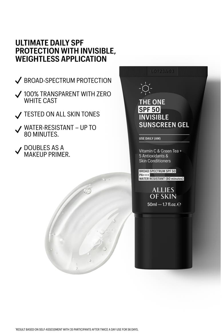 The One SPF 50 Invisible Gel Sunscreen, Alternate, color, NO COLOR