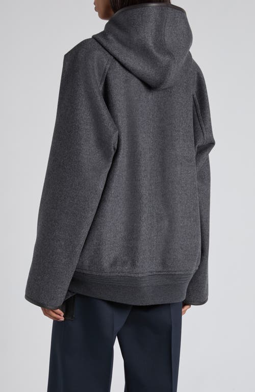 Bottega Veneta Double Face Wool Hooded Jacket In Gray