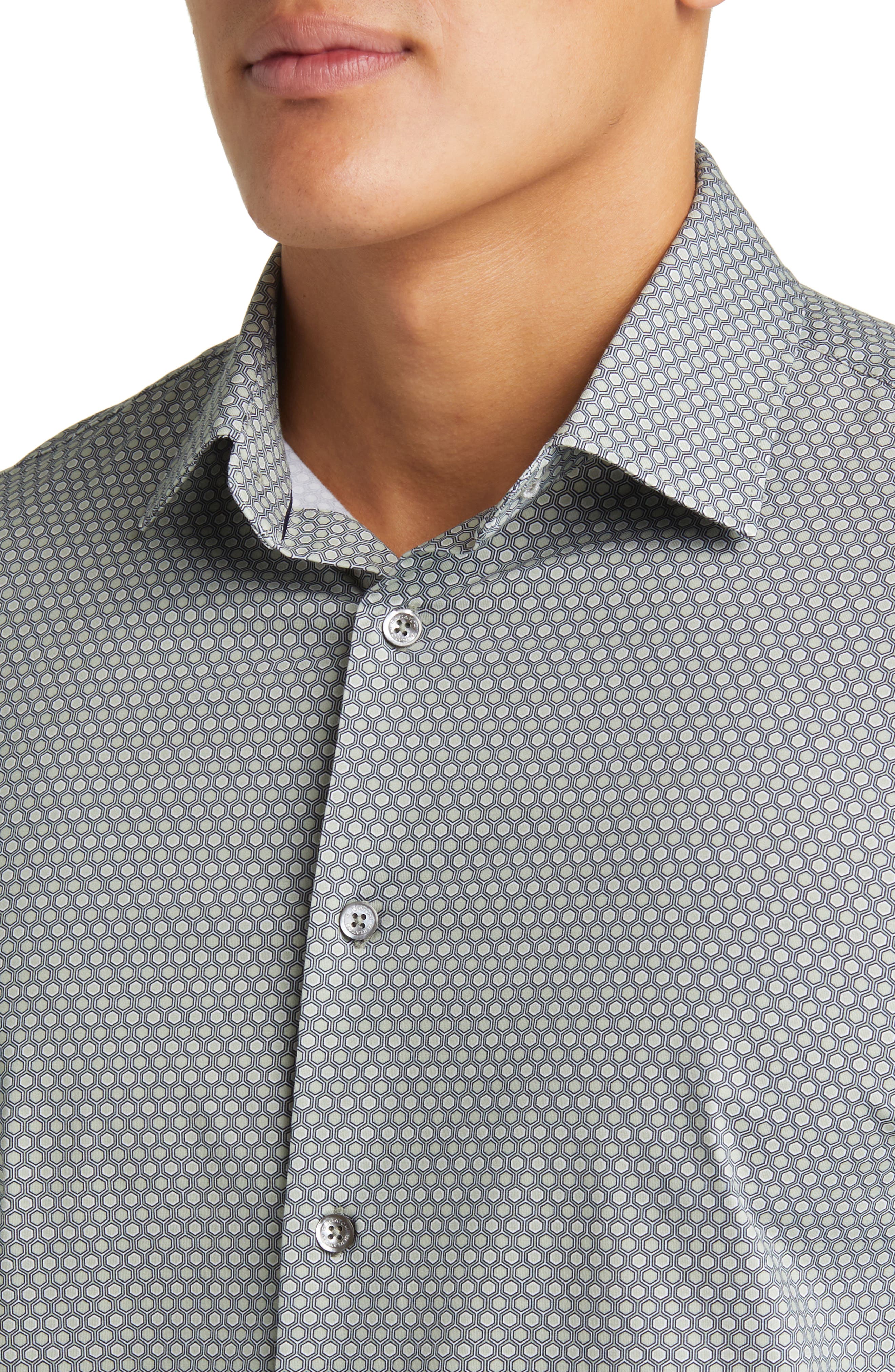 James OoohCotton Honeycomb Print Button-Up Shirt - image 2