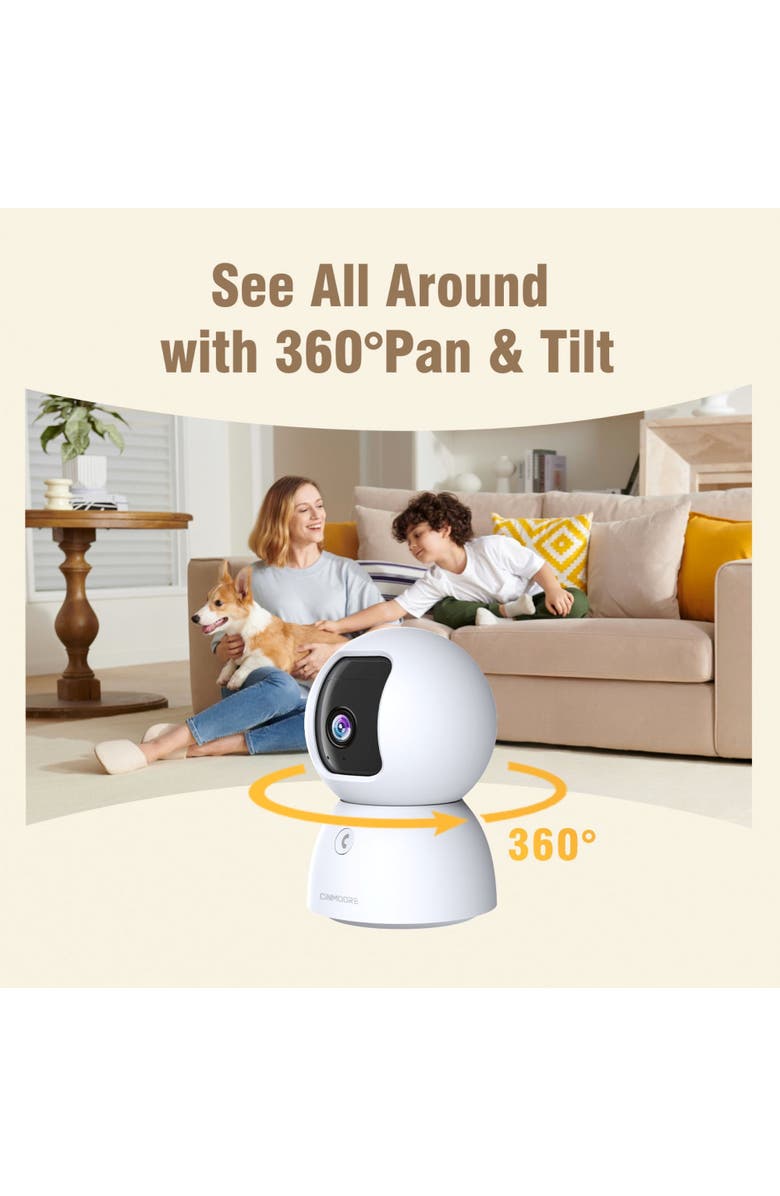 Cinmoore 2 pack Smart Indoor Camera Dual-Band WiFi6, Alternate, color, White