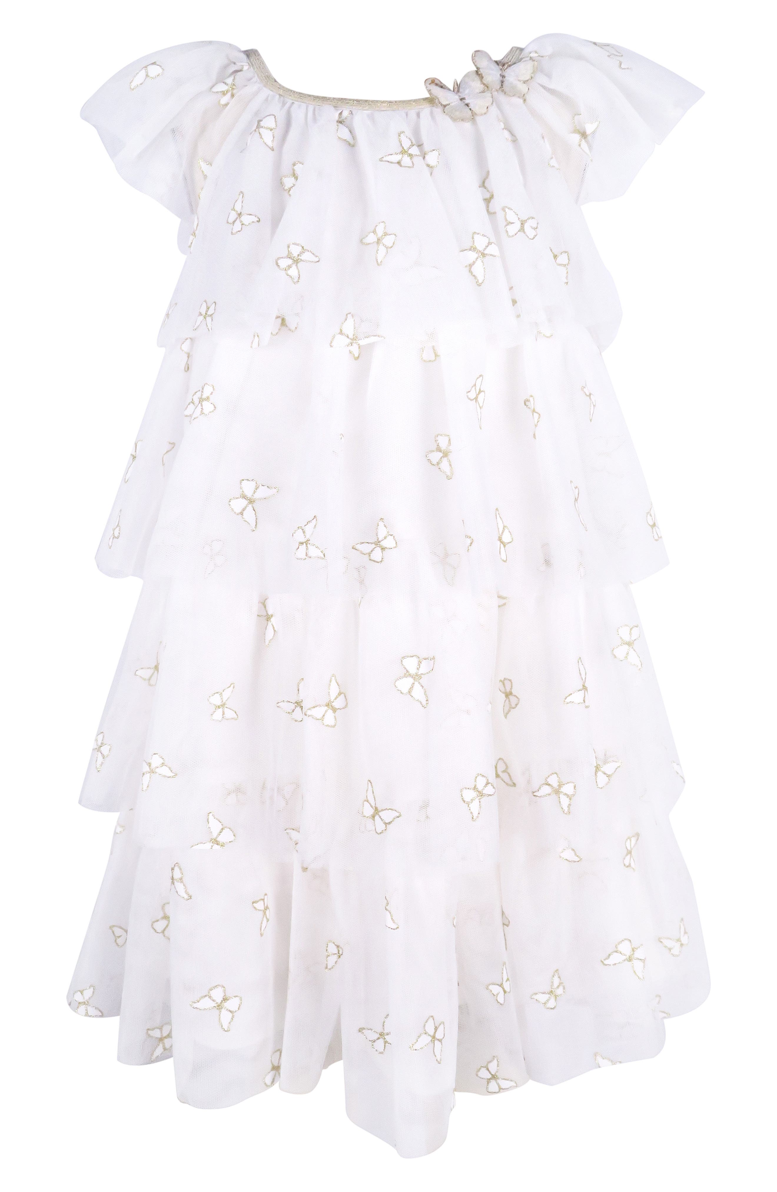 Zunie Kids' Embroidered Butterfly Tiered Party