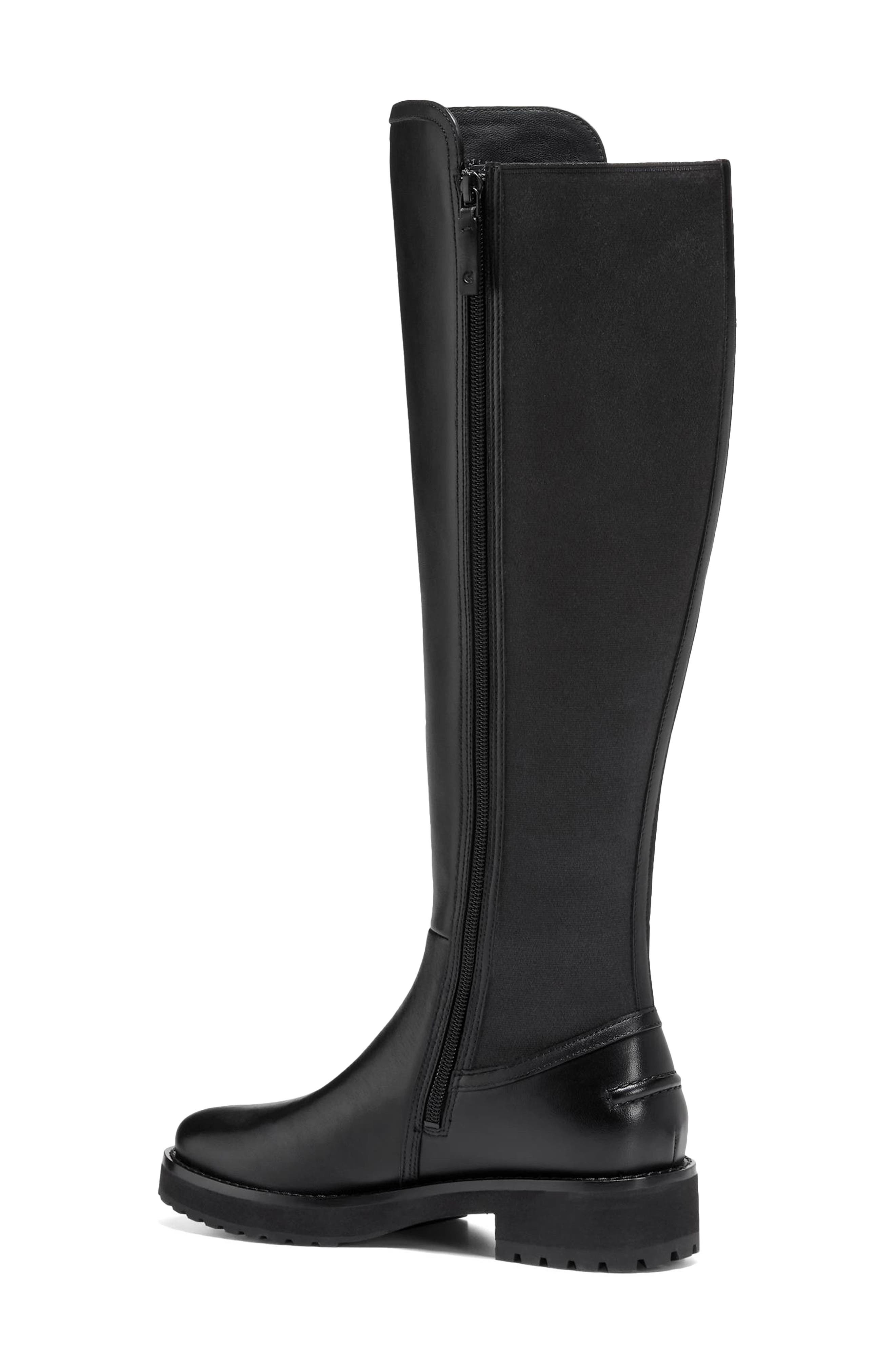 Cole Haan Lyndon Waterproof Tall Boot, Alternate, color, Black Leather