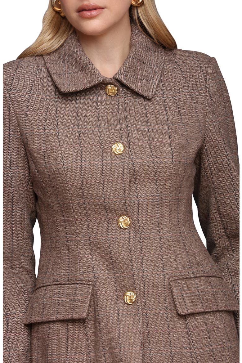 Herringbone Hourglass Blazer, Alternate, color, BROWN HERRINGBONE