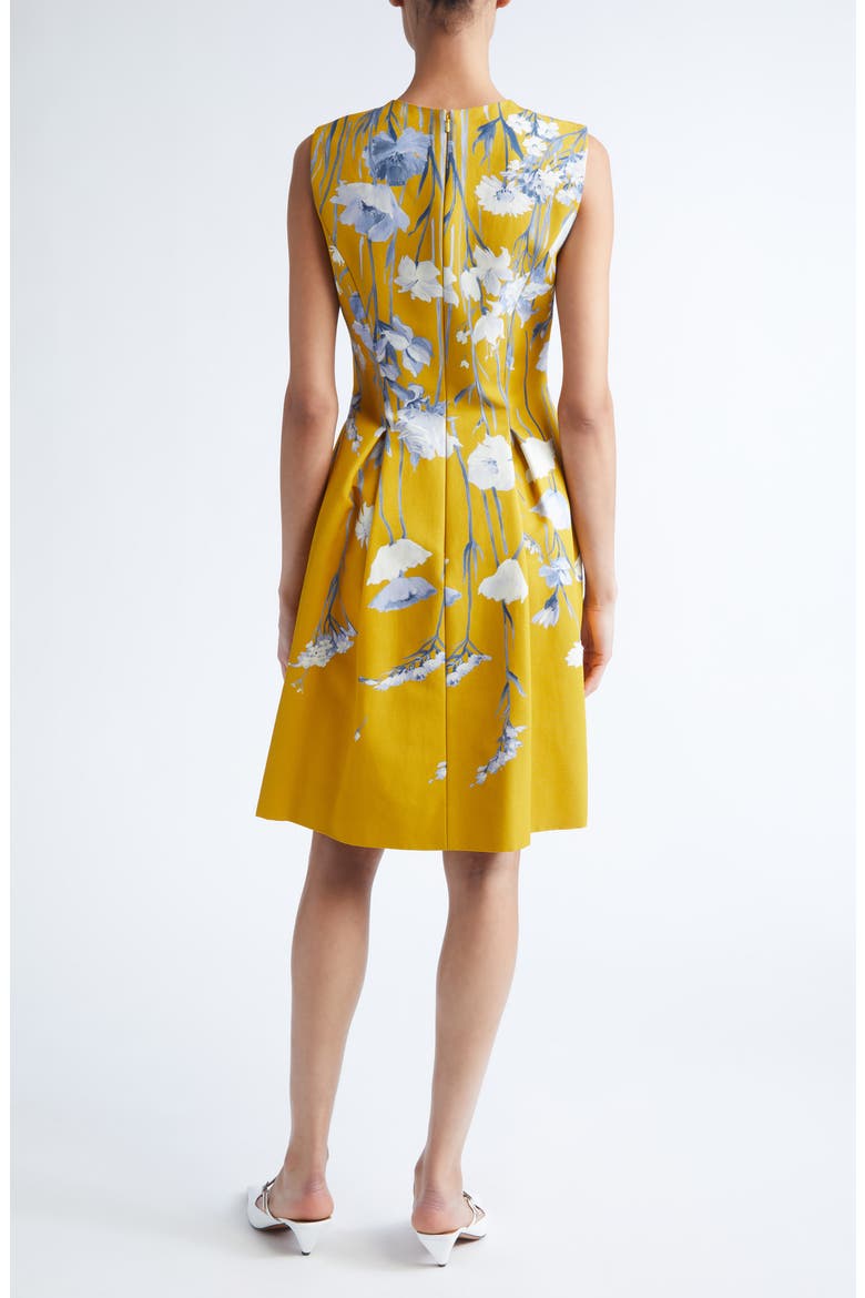 Betsy Floral Faille Fit & Flare Dress, Alternate, color, OCHRE MULTI