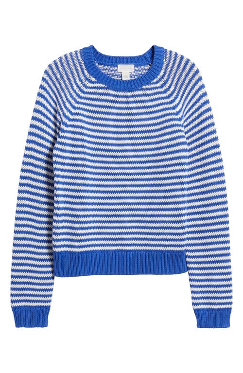 Caslon ® Stripe Pima Cotton Sweater In Blue