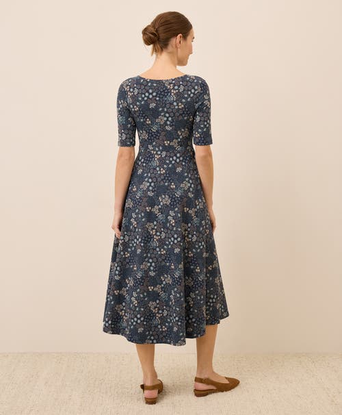 Pact Fit & Flare Signature Scoop Dress In Blue