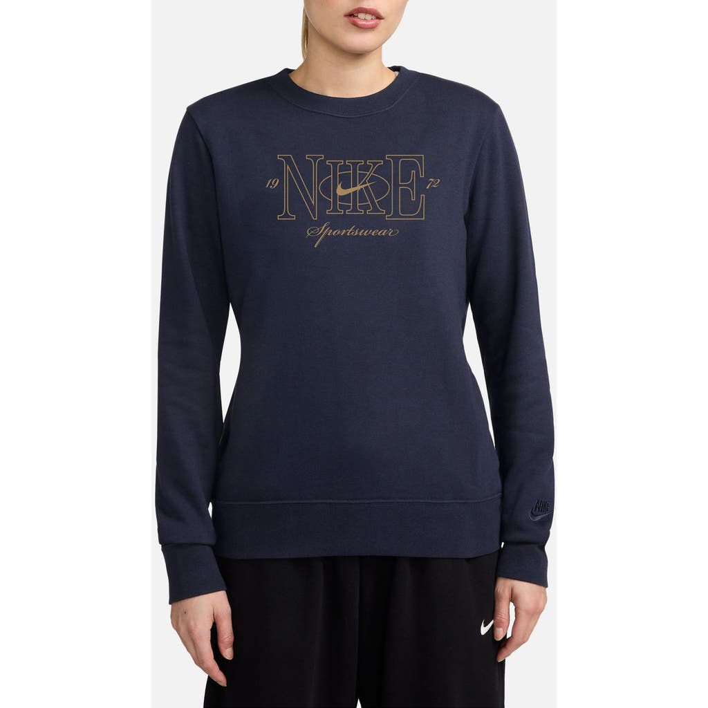 Nike Women's Sportswear Club Fleece Pullover Crew-neck Sweatshirt In Blue