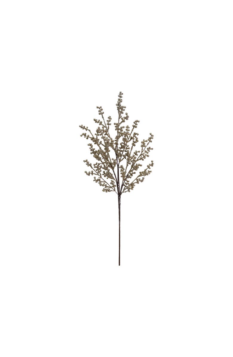 Storied Home Faux Berry Stem, Antique Silver Finish, Main, color, Silver
