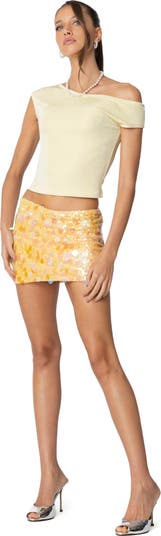Sabina Sequin Low Rise Miniskirt