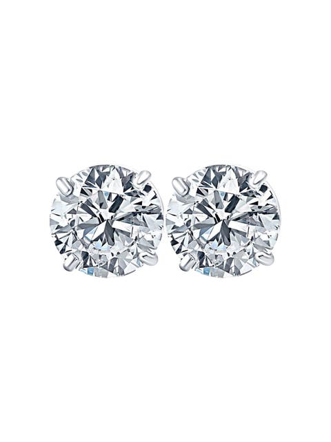 1 1/2ct Lab Grown Diamond Studs 14k Gold Earrings