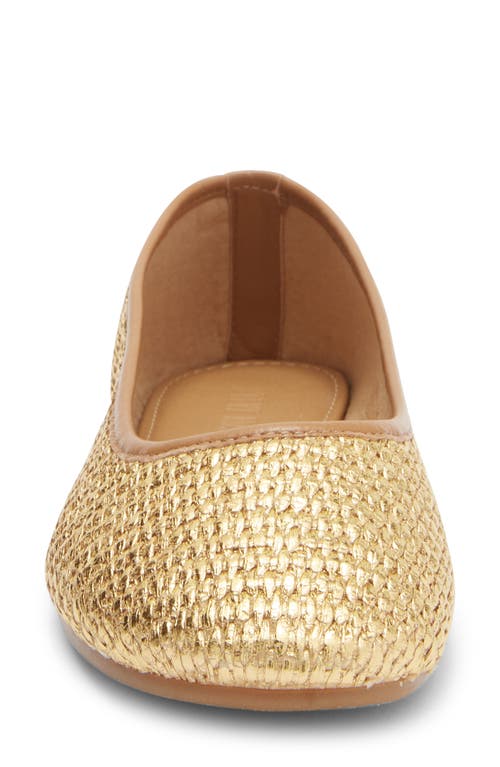 Steve Madden Merlot Woven Metallic Flat In Gold