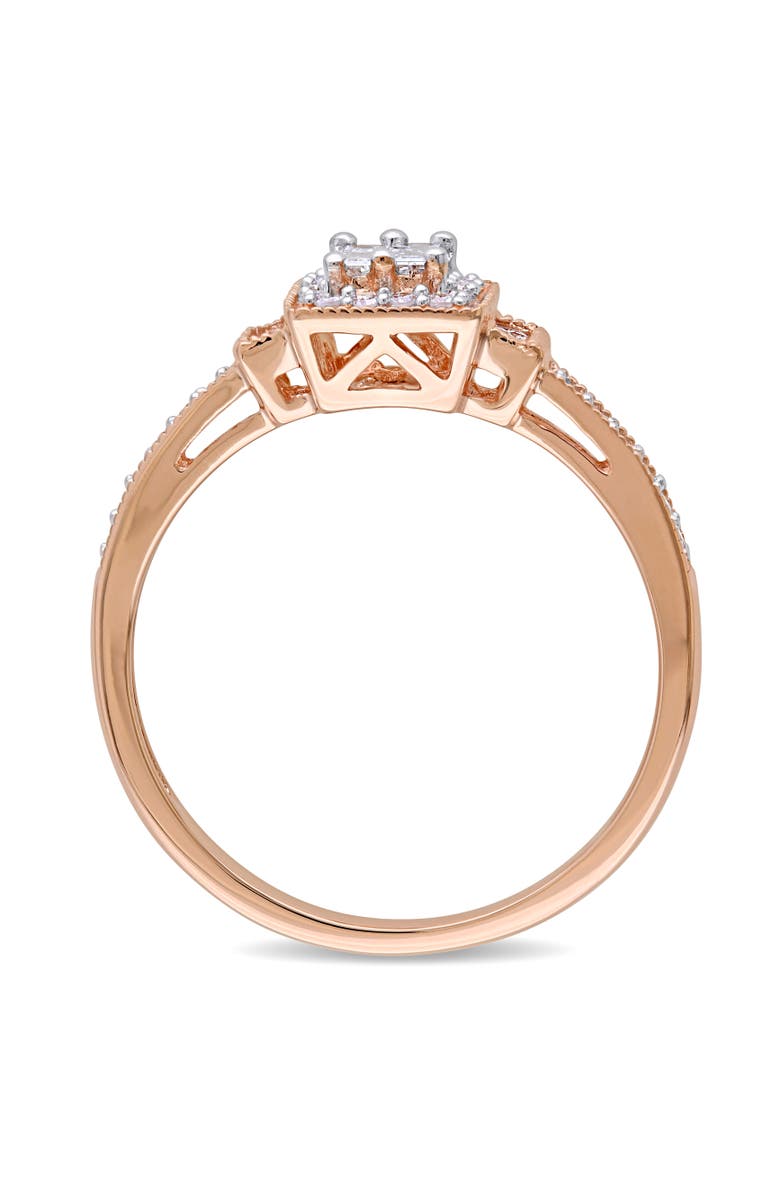 Julianna B. 1/3 CTTW Diamond Square Halo Ring 10k, Alternate, color,