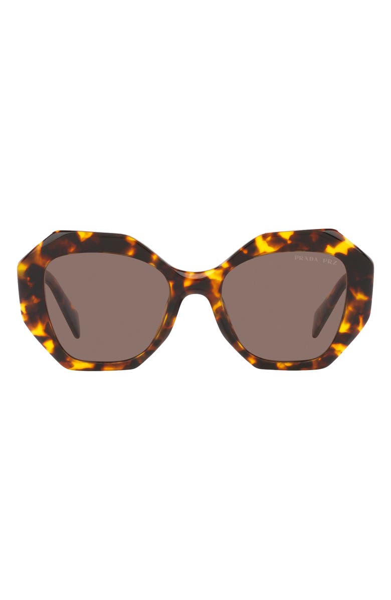 Prada 53mm Polarized Irregular Sunglasses, Main, color, 