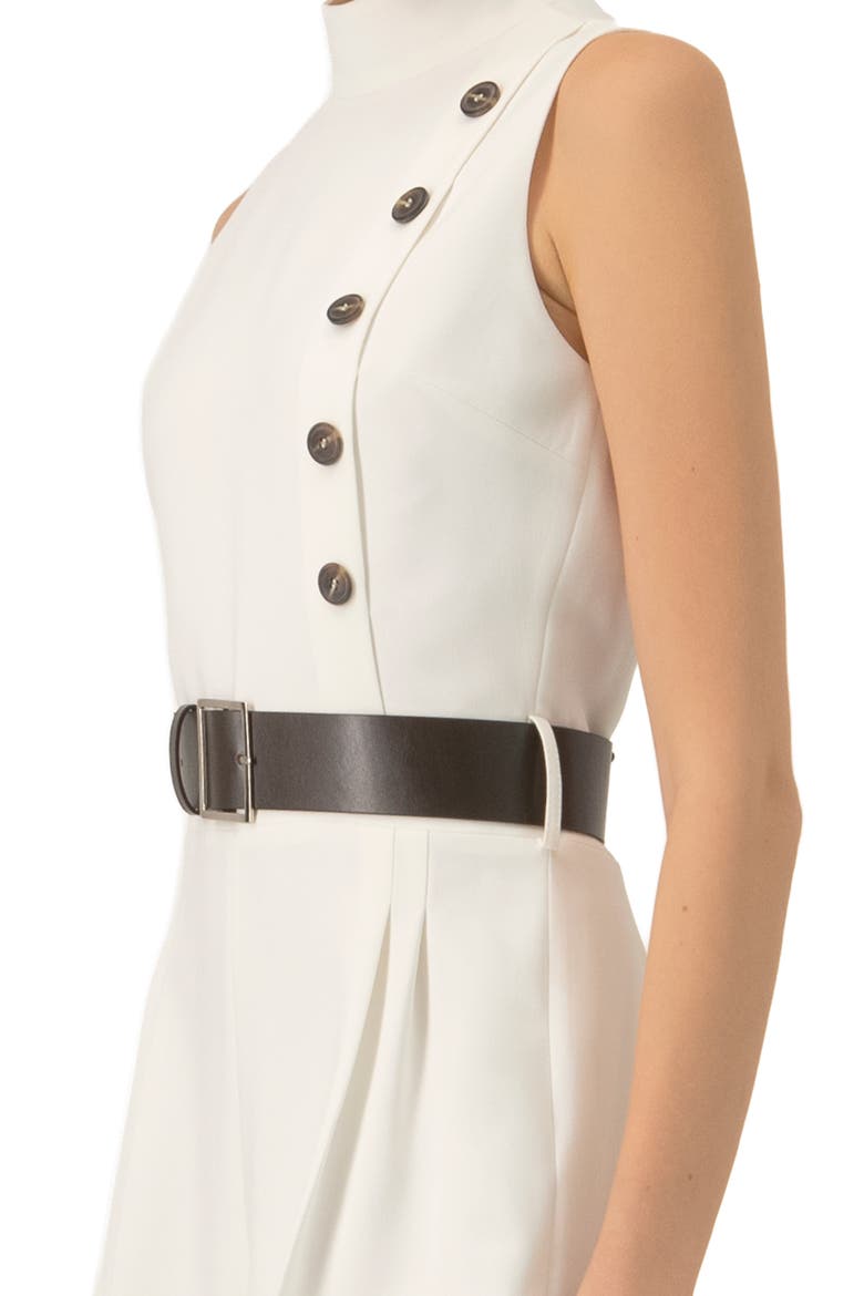 Sleeveless Belted Jumpsuit, Alternate, color, Ivory