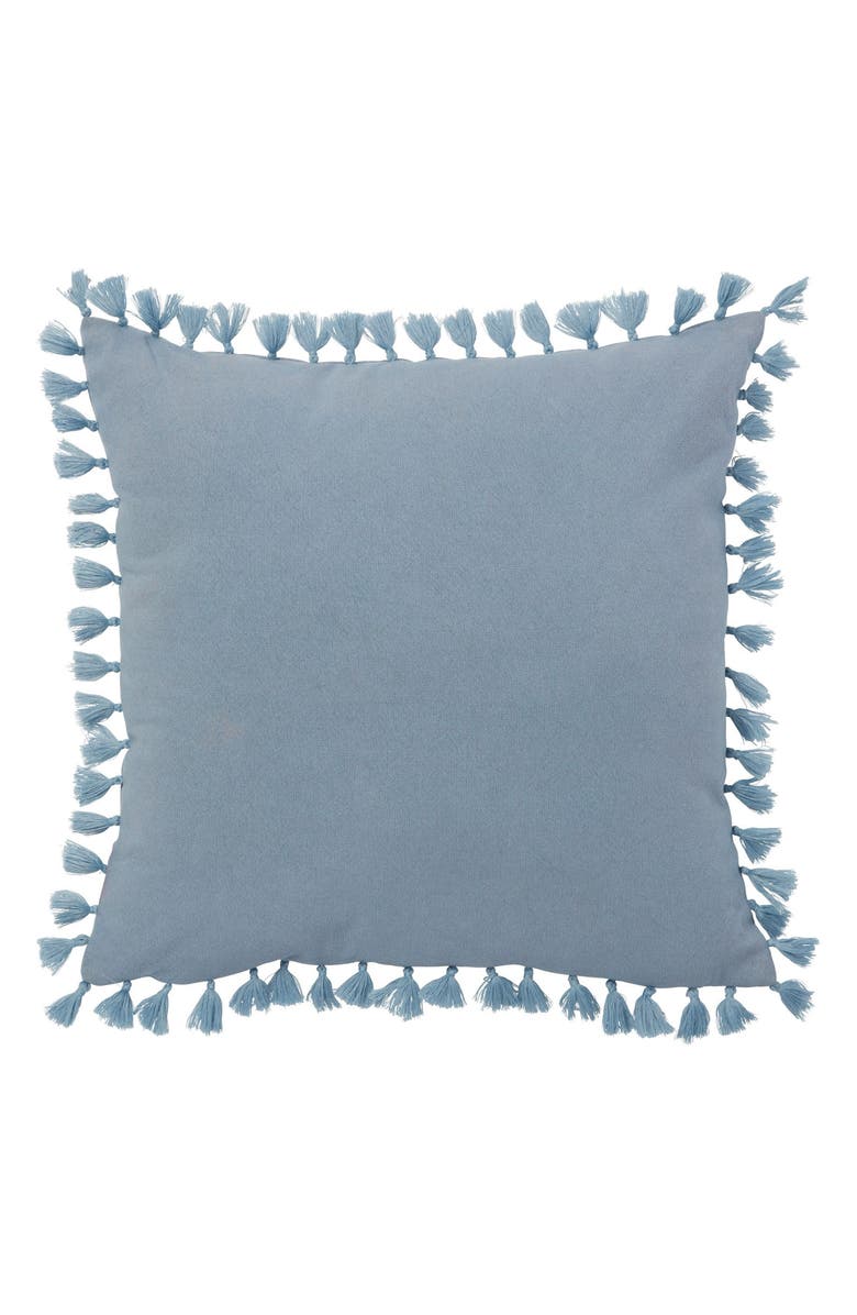 ROSELLI TRADING COMPANY Jaipur Canvas Slate Blue Accent Pillow, Main, color, 