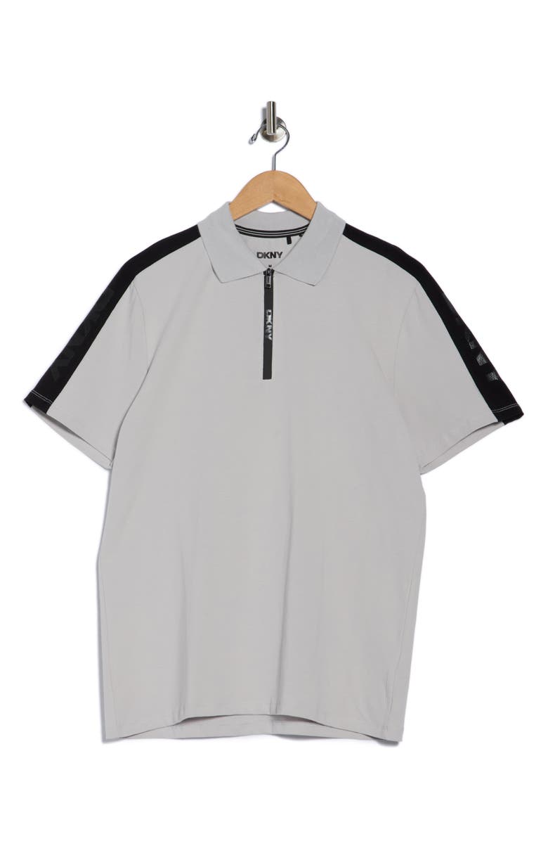 DKNY SPORTSWEAR Zach Stretch Cotton Quarter Zip Polo, Alternate, color, Grey Cloud